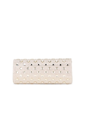 olga berg Ela Crystal Clutch in Metallic Neutral.