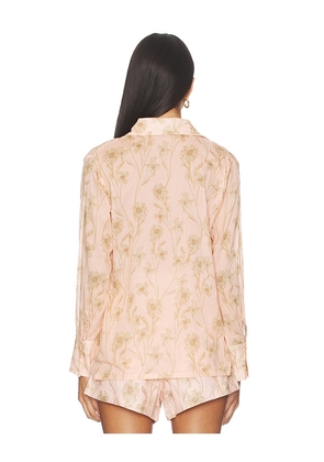 Karina Grimaldi Coral Print Blouse in Peach. Size L. Also in M.