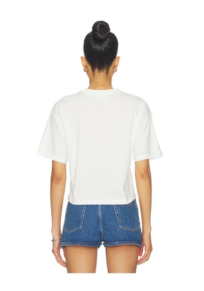 Lacoste Relaxed Fit Jersey Tee in White. Size 32. Also in 34, 36, 38, 40, 42.