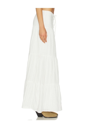 MORE TO COME Matilda Maxi Skirt in White. Size L. Also in XS.