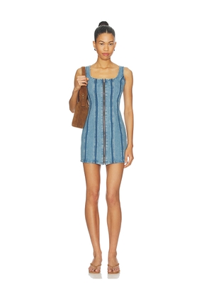 LEVI'S Seamed Zip Dress in Blue. Size L. Also in M, S, XL, XS.