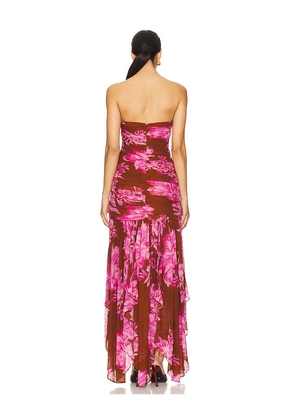 retrofete Teryn Dress in Brown,Pink. Size M. Also in XS, S, XL.