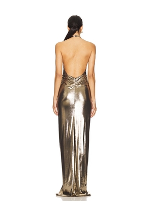 retrofete Anida Dress in Metallic Gold. Size L. Also in XXS, XS, S, M, XL.