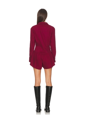 SAYLOR Rhea Romper in Wine. Size M. Also in S, XS.