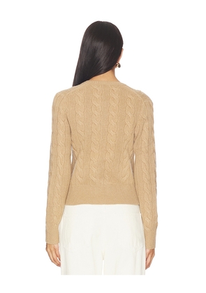 Polo Ralph Lauren Cable Knit Wool Cashmere Cardigan in Brown. Size M. Also in S.