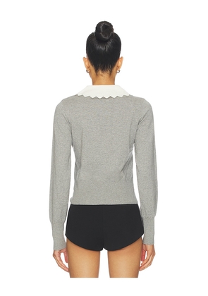 ROAME. Gracie Knit Top in Grey. Size L. Also in XS, S, M, XL.