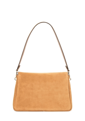 Tory Burch Charlie Suede Shoulder Bag in Brown.