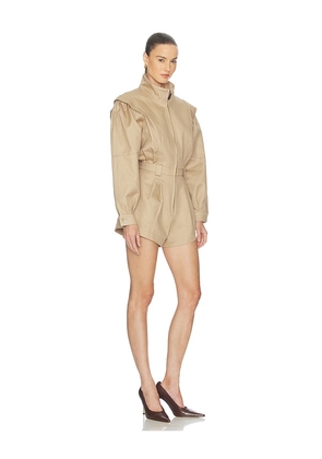 Ronny Kobo Nabil Romper in Beige. Size M. Also in S, XS.