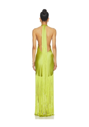 Show Me Your Mumu Jasmine Fringe Maxi Dress in Green. Size L. Also in M.