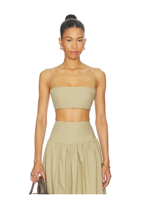 Susana Monaco Crop String Top in Beige. Size L. Also in M, S, XL, XS.