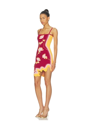 PH5 Lyndon Wavy Mini Dress in Burgundy,Orange. Size L. Also in XL.