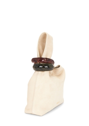 Veronica Beard Suede Swing Bag in Beige.