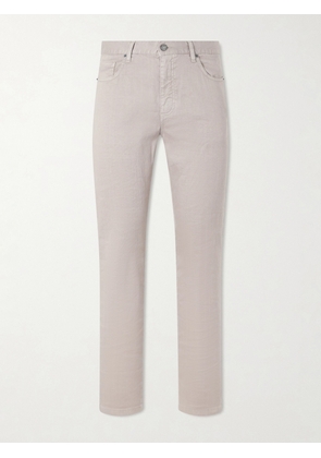 Zegna - Straight-Leg Linen and Cotton Jeans - Men - Neutrals - UK/US 30