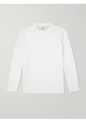 Brunello Cucinelli - Linen and Cotton-Blend Henley T-Shirt - Men - Neutrals - S