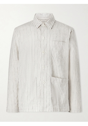 Hartford - Perry Striped Linen and Cotton-Blend Woven Jacket - Men - White - S
