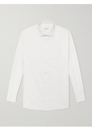 Brioni - Cutaway-Collar Cotton-Poplin Shirt - Men - White - EU 39