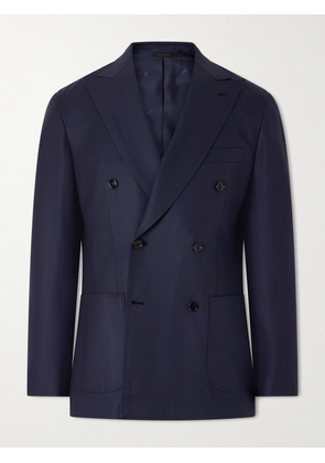 Brioni - Double-Breasted Wool Suit Jacket - Men - Blue - IT 48
