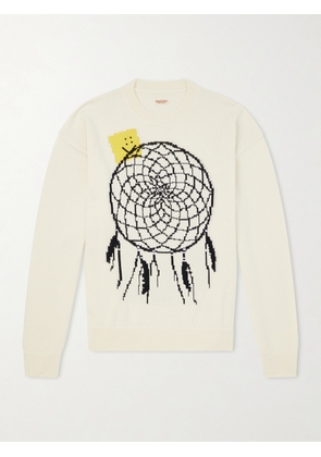 KAPITAL - Peckish Dream Catcher Intarsia Cotton-Blend Sweater - Men - Neutrals - 1