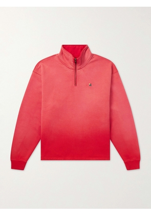 Aimé Leon Dore - Logo-Embroidered Cotton-Jersey Half-Zip Sweatshirt - Men - Red - M