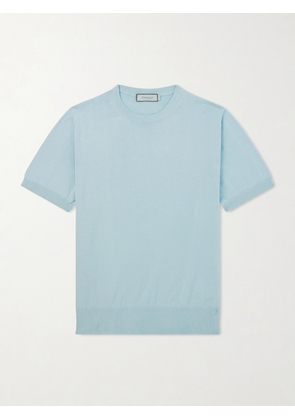 Canali - Knitted Cotton T-Shirt - Men - Blue - IT 46