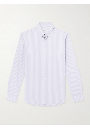 Paul Smith - Button-Down Collar Striped Cotton-Poplin Shirt - Men - Blue - S