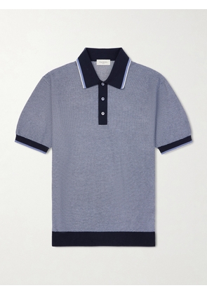 PIACENZA 1733 - Honeycomb-Knit Cotton Polo Shirt - Men - Blue - IT 46