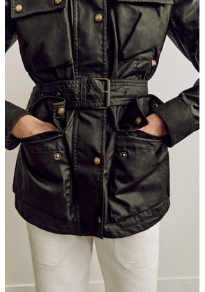 Belstaff Trialmaster Icon Jacket Women's Waxed Cotton Faded Olive Size UK 8