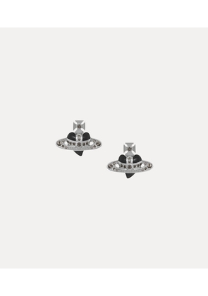 Vivienne Westwood New Diamante Heart Earrings Platinum-black-diamond-crystal-black-enamel Platinum-black-diamond-crystal-black-enamel Women