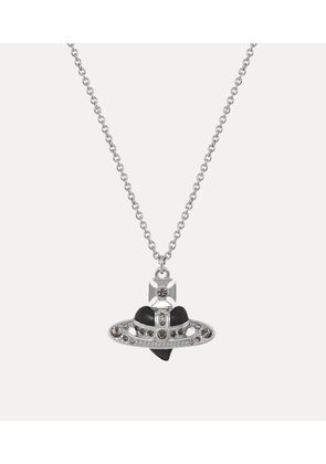 Vivienne Westwood New Diamante Heart Pendant Necklace Platinum-black-diamond Platinum-black-diamond Women
