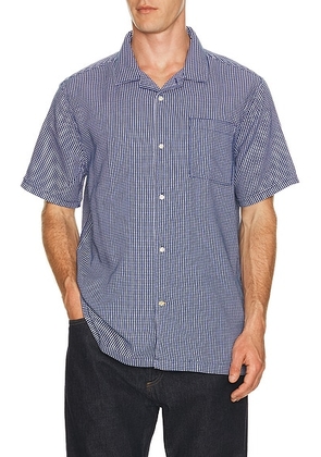 Barbour Rudbeck Textured Summerfit Shirt in Navy - Navy. Size L (also in M, S, XL/1X).