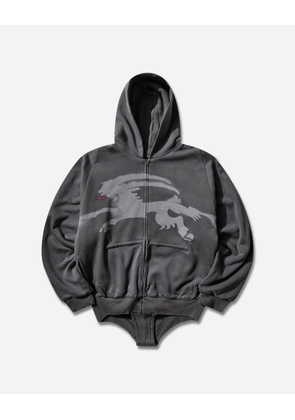 Sprayed Goat Hoodie Romper Black