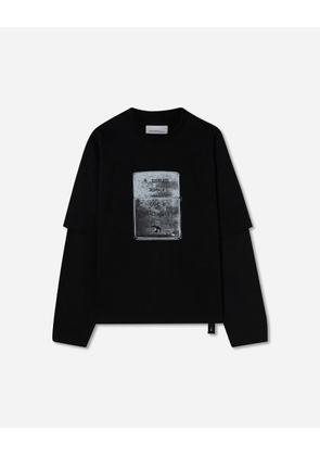 Men s Lighter Double Layer Boxy T-Shirt Black