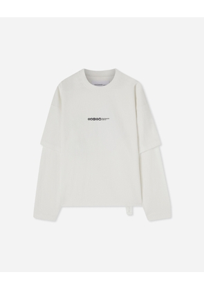 Men s Painted Double Layer Boxy T-Shirt Snow White