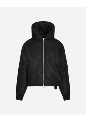 Men s Cropped Hood Bomber Jacket Black