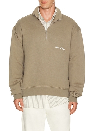 Museum of Peace and Quiet Signature Quarter Zip in Sepia - Brown. Size L (also in M, S, XL/1X, XS).