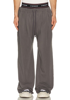 WE11DONE Layered Tucked Sweatpants in Dark Grey - Grey. Size L (also in M, S, XL/1X).