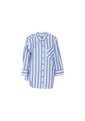 Ganni Blue Cotton Pattern Shirt - 42