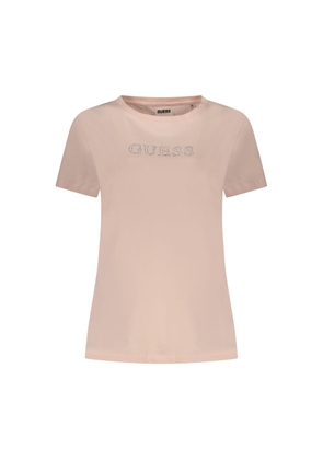 Guess Jeans Pink Cotton T-Shirt - 2XS