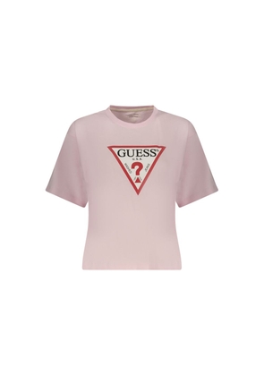 Guess Jeans Pink Cotton T-Shirt - XS