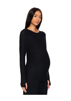 Beyond Yoga Featherweight Count On Me Maternity Crew Pullover Top in Black. Size S. Also in XS, M.