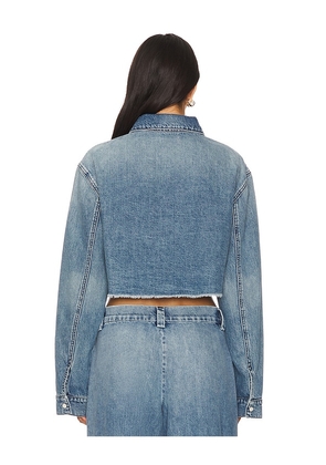 COTTON CITIZEN Manhattan Crop Shirt in Blue. Size M. Also in L.