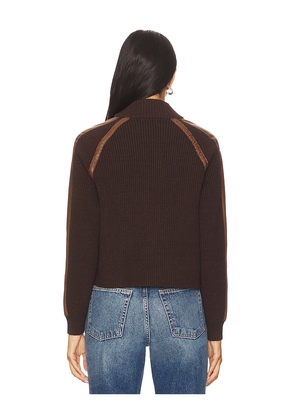 Central Park West Atlas Raglan Zip Up Jacket in Chocolate. Size M. Also in S.