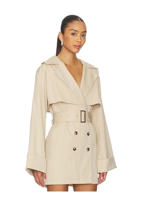 ALL THE WAYS Blaire Trench Coat in Beige. Size M. Also in L, XL.