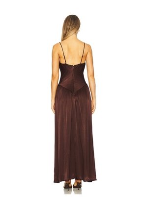 Bardot Aderia Lace Detail Maxi Dress in Chocolate. Size 12. Also in 2, 6, 8.