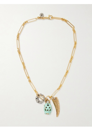 MAISON MAYLE - Long Links Combo Gold-plated, Enamel And Crystal Necklace - One size
