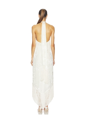 HEMANT AND NANDITA Tie Sash Maxi Dress in Ivory. Size M. Also in S, L.