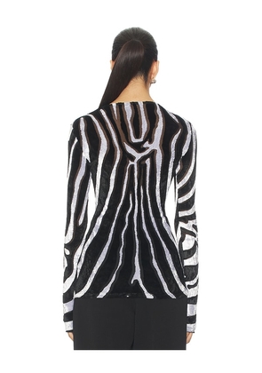 BALMAIN Zebra Bodycon Top in Black. Size 3. Also in 1, 2.