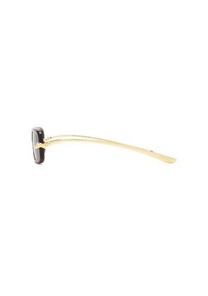 Bottega Veneta Rectangular Sunglasses in Metallic Bronze.