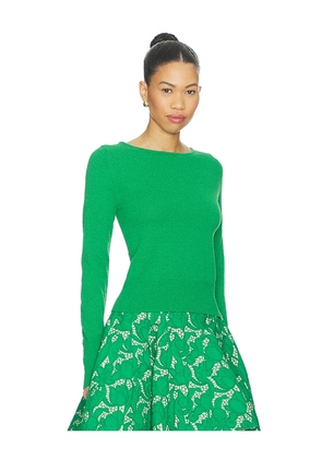 AKNVAS Lily Lace Up Knit Top in Green. Size M. Also in XS, S.