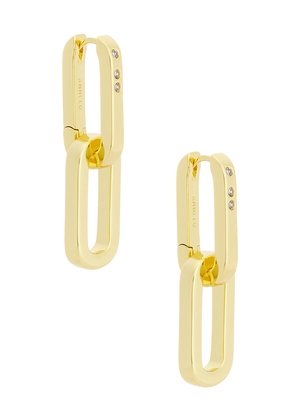 ANNI LU Golden Link Earring in Metallic Gold.